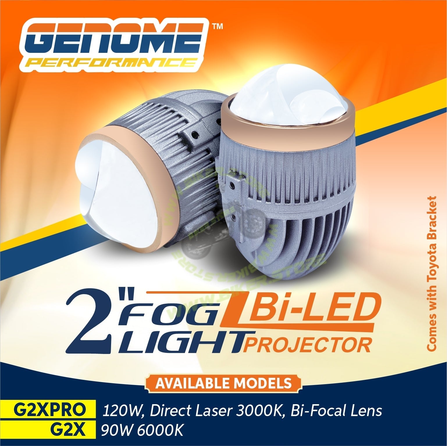 Genome 2 Inch FOG LIGHT BI-LED FOG LIGHT G2X 2' Car Foglight - Biker.Store - www.biker.store