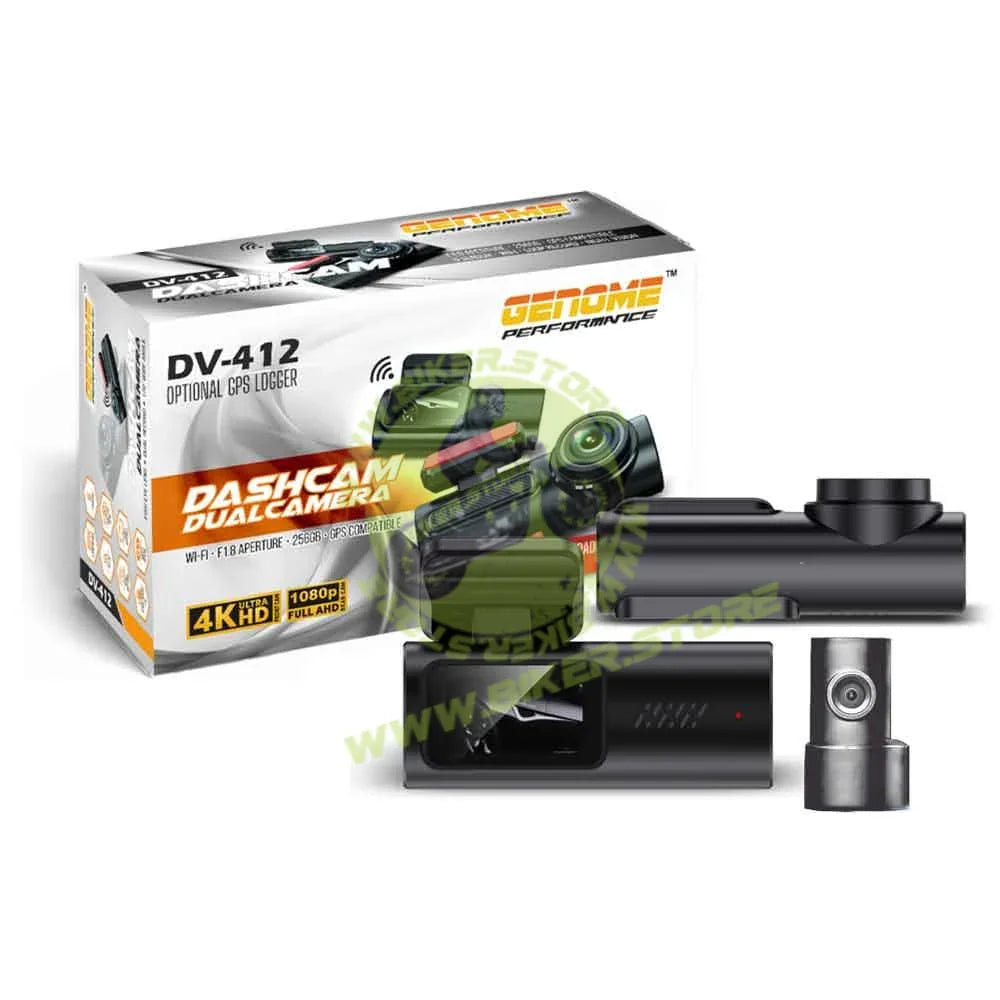 Genome Dashcam Dualcamera DV-412 4K + 1K Dual Cam GPS - Biker.Store - www.biker.store