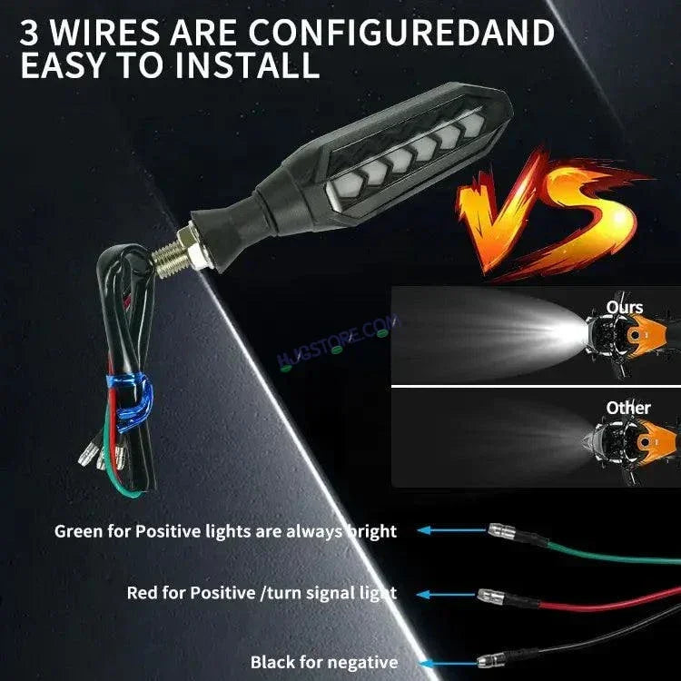 HJG Indicator Round Waterproof Flexible Blinker Bright LED Indicators Universal For All Bike Models Motorcycle Turn Signal Lights HJG Indicator with DRL 231114 - Biker.Store - www.biker.store