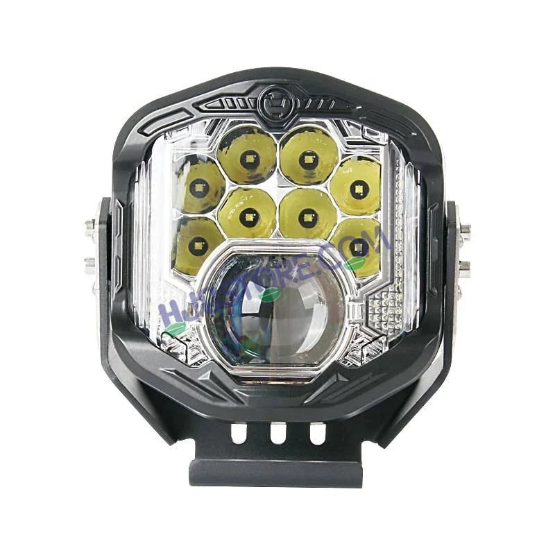 HJG GodsEye Side Shooter 1 LED with 8 CREE LED White/Red Off Road 7 inch 95W LED Headlight Spot Light Fog Light Universal For Bike, Truck, Jeep, Car Bike Led Headlights LED Fog Lights For Motorcycle Car SUV Lights, Pack of 1 LIU HJG GodsEye Side Shooter - Biker.Store - www.biker.store
