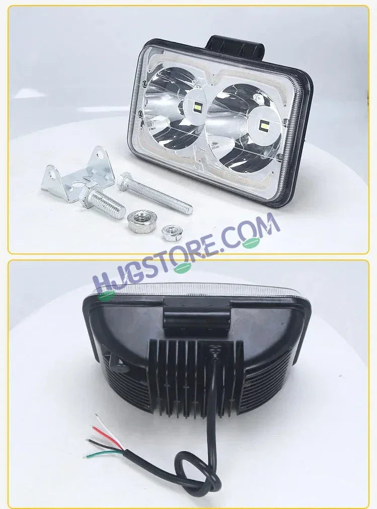 HJG W09 5x7" Classic Square Foglight Headlight 51W 6.5" Foglight White/Yellow DRL Dual LED Foglight Amber/White DRL White Light 51W Foglight Ultra Wide Dual Intensity LED Driving Fog Lights Universal For All Cars & Bikes LIU HJG Classic W09 6.5 Inch Fog - Biker.Store - www.biker.store