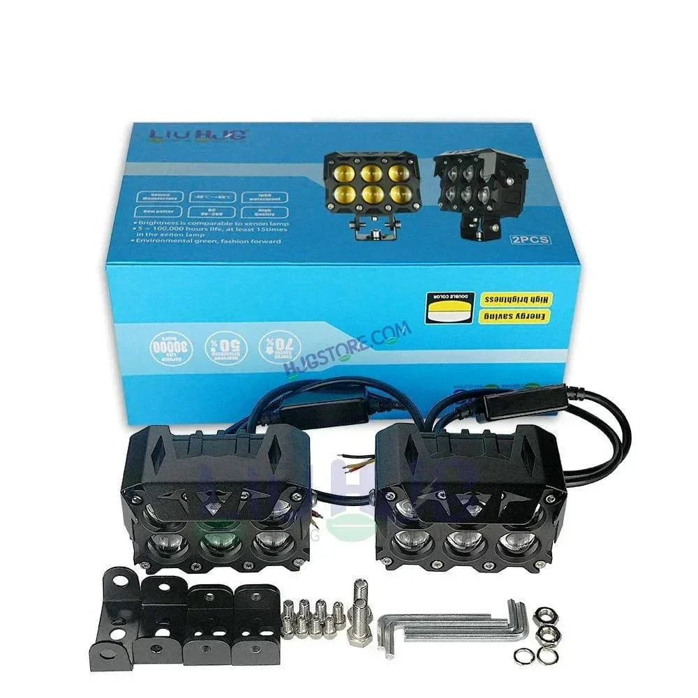 HJG ORIGINAL 180W Future Eyes 6 Future Lens MEGA DRIVE Fog Light For Bike/Car/Thar/Jeep ( Cool White, 90W each * 2 = 180W Total ) - Pack of 2 HJG 180W Fog - Biker.Store - www.biker.store