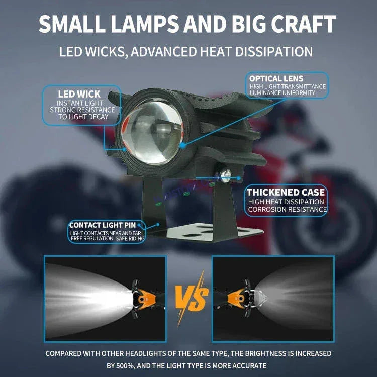 HJG Devil Fly Foglight 40W with Red DRL Mini Fly Foglight Light Red Devil Eye Light Multiple Connecting Red Yellow White Color HJG Mini Devil Fly Foglight, Pack of 1 New Model HJG - Biker.Store - www.biker.store
