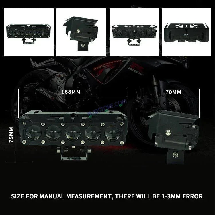 HJG Future Eyes 5 Lens 150W 5 Lens MEGA DRIVE Fog Light For Bike/Car/Thar/Jeep ( Cool White, 75W each * 2 = 150W Total ) - Pack of 2 - Biker.Store - www.biker.store