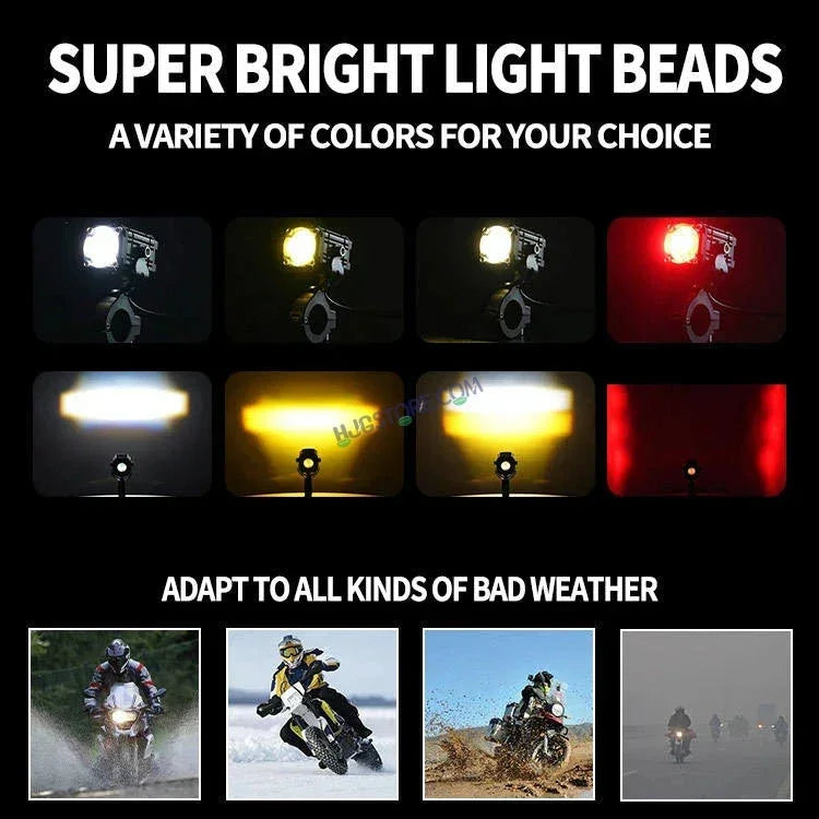 HJG 60W Mini Drive Version 4 CO-2 30W plus 30W Mini Drive V4 Version 4 60W (30 * 2) Future 1 LED Mini Drive Light Red Devil Eye Light Co2 Multiple Connecting Red Yellow White Color With Canbus Kit - Biker.Store - www.biker.store