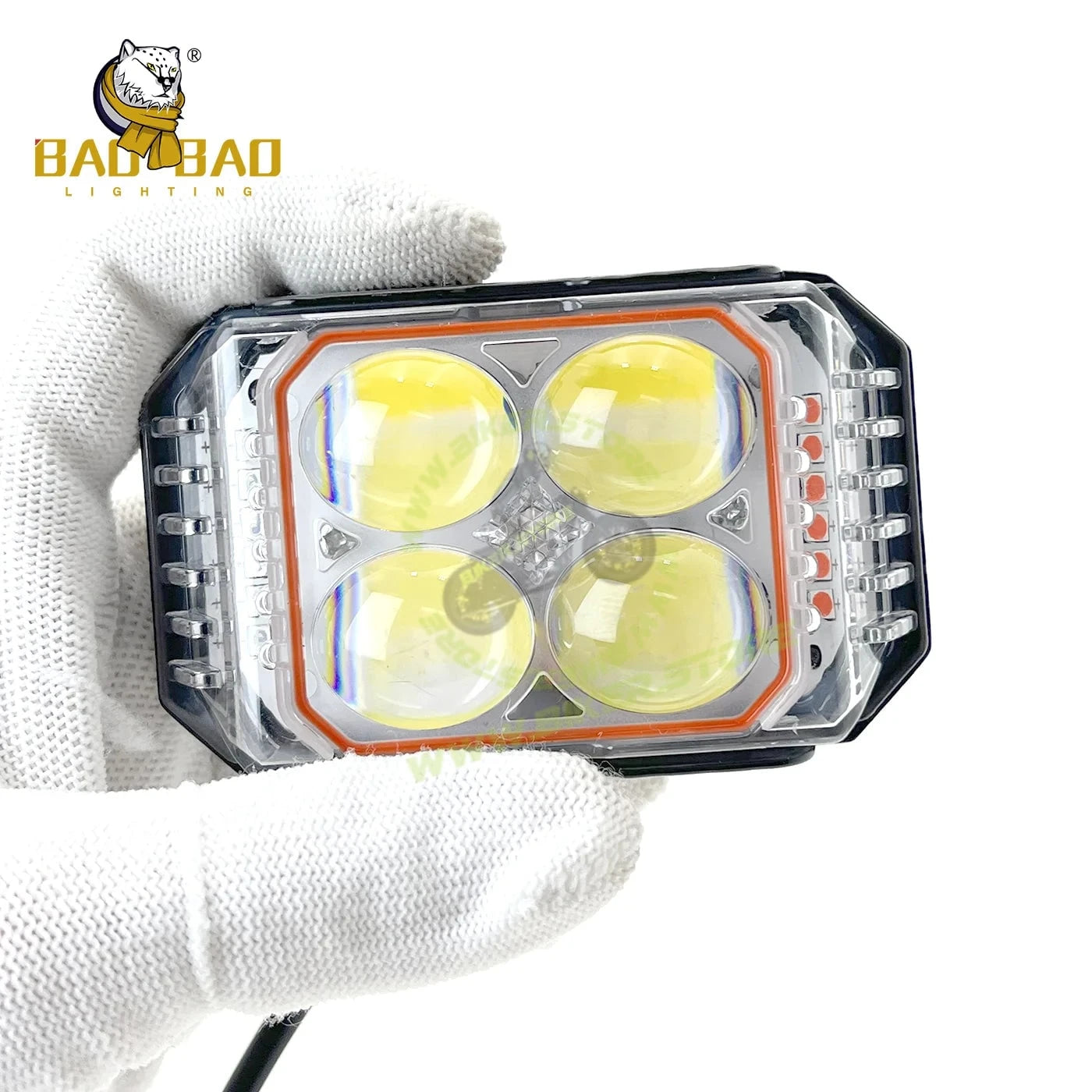 BaoBao 4 LED 30W Foglight White/Yellow/Red/Blue/Flash Mode Auxiliary Metal LED Fog Lamp Color-LED Driving Fog Light for Motorcycles Enhancing Nighttime Visibility, Universal, Pack of 1 - Biker.Store - www.biker.store