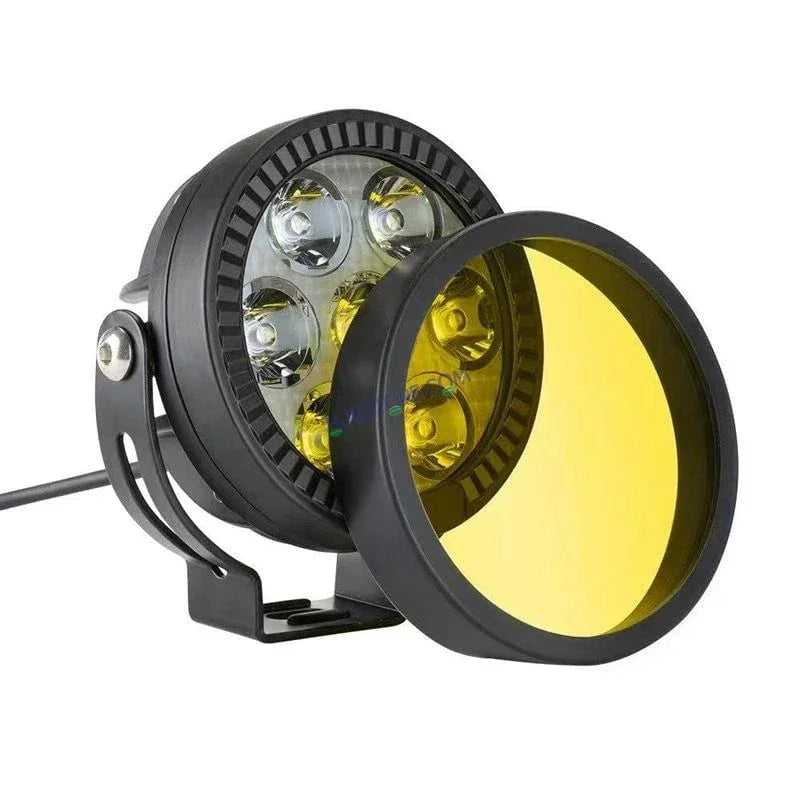 HJG Spare Yellow Filter Cap Cover for 7 LED 140W Round CREE / 9 LED 180W Round CREE Fog Light Yellow Filter Cover Auxiliary Light For All Motorcycles Yellow Filter Cap (Pack of 1) HJG Round Yellow Filter Cover for 7 LED 140W 9 LED 180W Fog Light - Biker.Store - www.biker.store