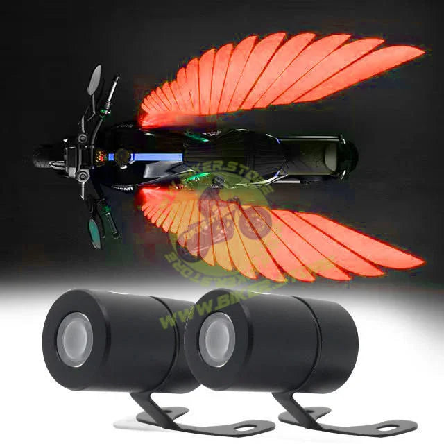 BIKERSTORE.IN Bike LED Angel Wings Style Light Side Rear View Mirror High Reflection Beem Waterproof, Universal For All Motorcycle and Car Models (White, Set of 1) - Biker.Store - www.biker.store