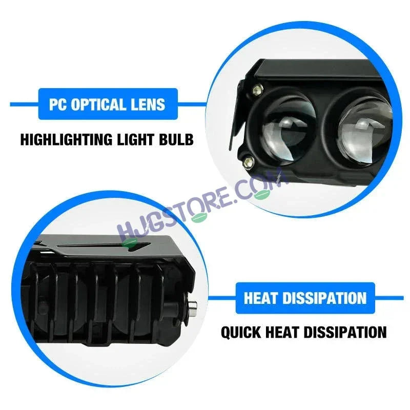 HJG 6 Lens Red Blue 70W Foglight with Red Blue Flash Mode 6 Lens Projector Foglight 70W Foglight Ultra Wide Dual Intensity LED Fog Lights White/Yellow/Warm White/Flash/Red Blue DRL Universal For All Cars & Bikes LIU HJG 6 Lens Red Blue 70W Foglight 1pc - Biker.Store - www.biker.store