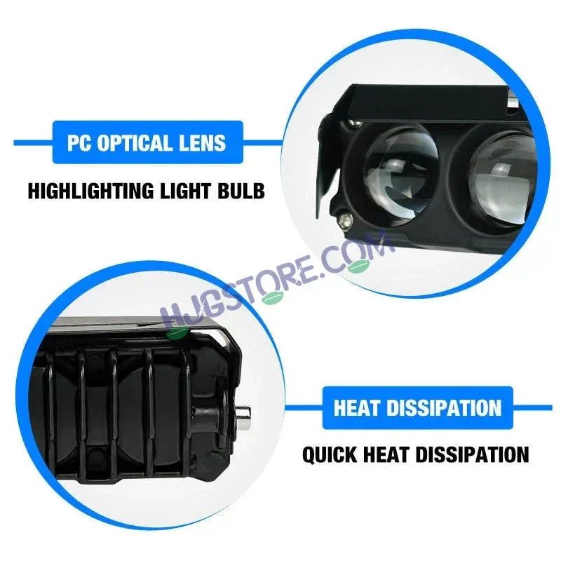 HJG 5 Lens Red Blue 60W Foglight with Red Blue Flash Mode 5 Lens Projector Foglight 60W Foglight Ultra Wide Dual Intensity LED Fog Lights White/Yellow/Warm White/Flash/Red Blue DRL Universal For All Cars & Bikes LIU HJG 5 Lens Red Blue 60W Foglight 1pc - Biker.Store - www.biker.store