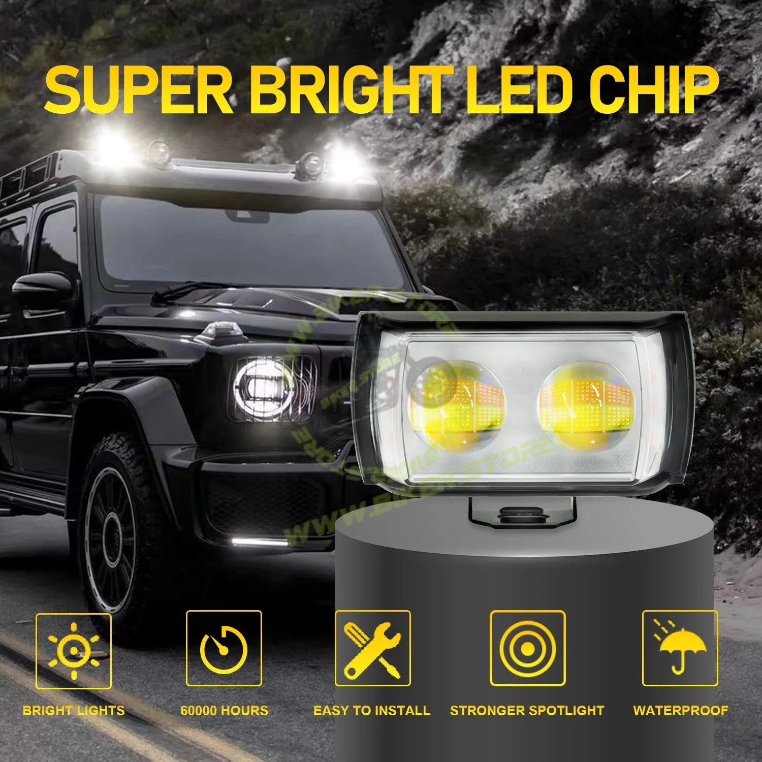 BAOBAO Lighting Systems BB1813 2 Lens White Yellow Dual Color Mini Fog H27 Lamp