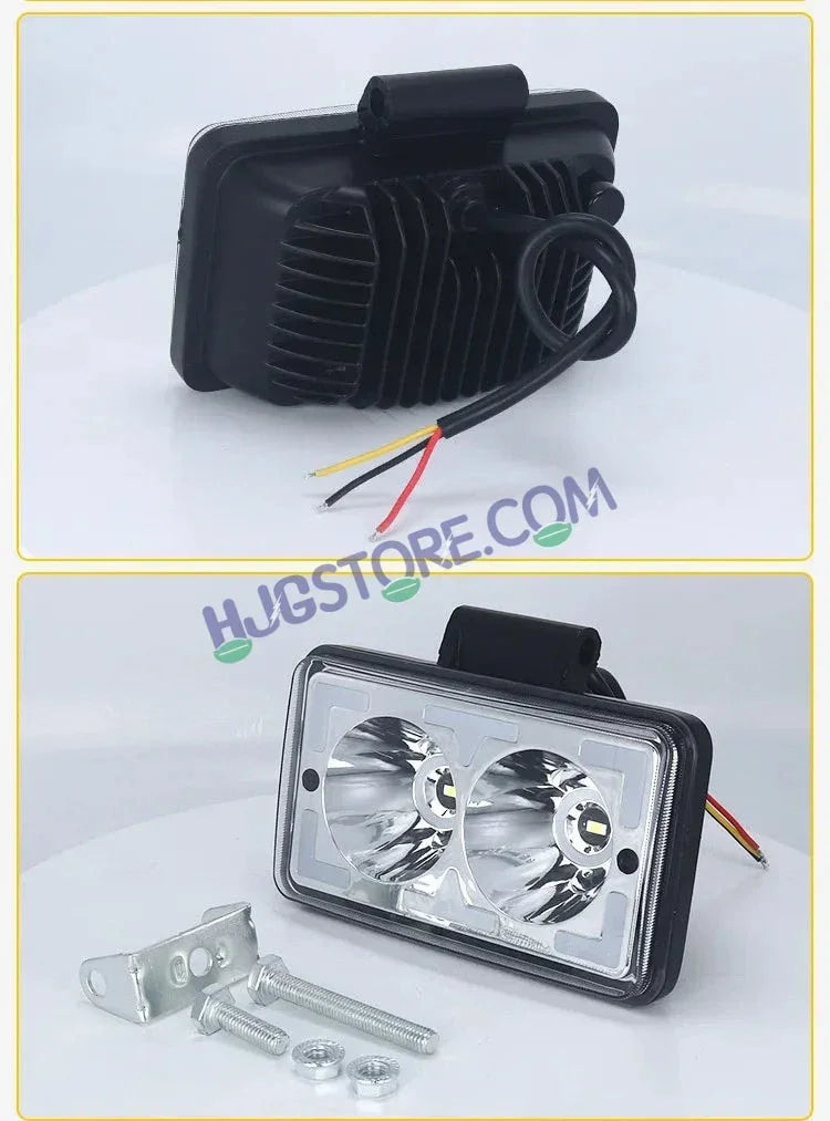 HJG W10 5x6" Classic Square Foglight Headlight 31W 6 Inch Foglight White/Yellow DRL Dual LED Foglight Amber/White DRL White Light 31W Foglight Ultra Wide Dual Intensity LED Driving Fog Lights Universal For All Cars & Bikes LIU HJG Classic W10 5x6 Inch Fog - Biker.Store - www.biker.store