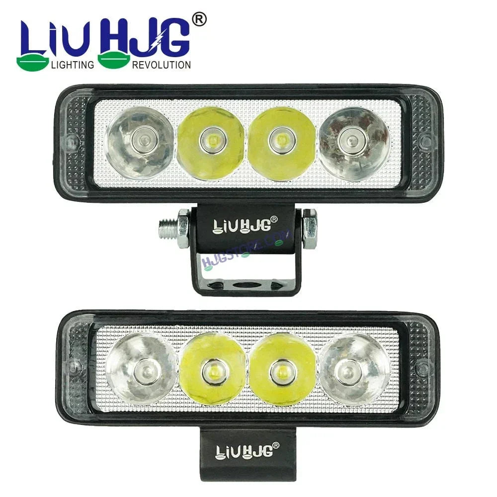 HJG 4 LED with Red Blue Flash Strobe Fog Light for Bikes and Cars High Power, Heavy clamp and Strong aluminum. (4 LED Fog Single) White, Red Blue Strobe Flash - Biker.Store - www.biker.store