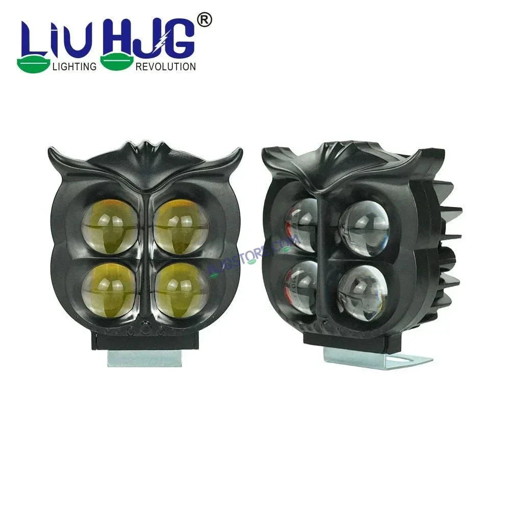 HJG 4 LED Owl Devil Foglight Foglamp HJG Car Accessories Led Headlights Mini Driving Lights Led Fog Lights For Motorcycle Lights, Set of 2 HJG Owl Foglight - Biker.Store - www.biker.store