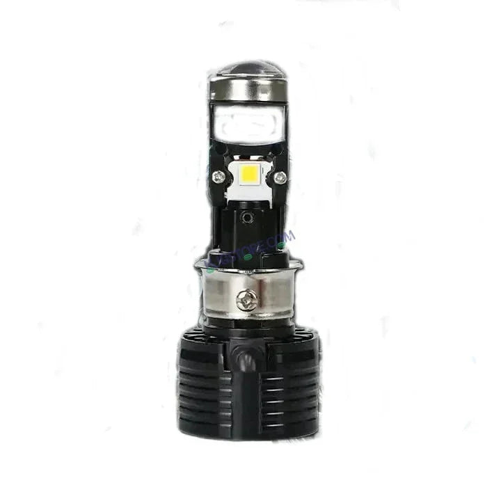 HJG Y6 Slim Projector Lens H4 LED Bulb 50W HJG Y6 Projector Light Lamp H4 LED Mini Projector Lens with Fan for Bike Bulb 5000LM Conversion Kit Hi/Lo Beam Headlight 12V/24V for Motorcycle/Car/SUV, Set of 1, White - Biker.Store - www.biker.store