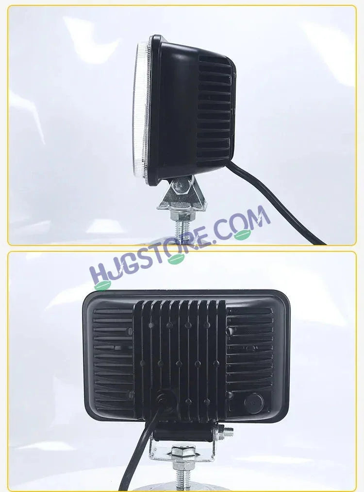 HJG W09 5x7" Classic Square Foglight Headlight 51W 6.5" Foglight White/Yellow DRL Dual LED Foglight Amber/White DRL White Light 51W Foglight Ultra Wide Dual Intensity LED Driving Fog Lights Universal For All Cars & Bikes LIU HJG Classic W09 6.5 Inch Fog - Biker.Store - www.biker.store