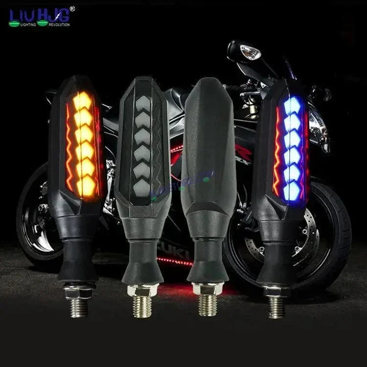 HJG Indicator Round Waterproof Flexible Blinker Bright LED Indicators Universal For All Bike Models Motorcycle Turn Signal Lights HJG Indicator with DRL 231114 - Biker.Store - www.biker.store