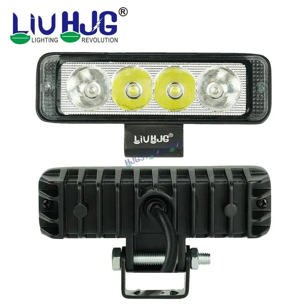 HJG 4 LED with Red Blue Flash Strobe Fog Light for Bikes and Cars High Power, Heavy clamp and Strong aluminum. (4 LED Fog Single) White, Red Blue Strobe Flash - Biker.Store - www.biker.store