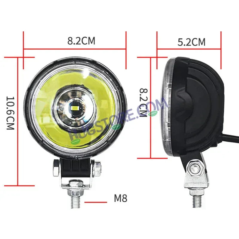 HJG W12 3 Inch Round Classic Foglamp 3 Inch Round Foglight White LED Foglight Ultra Wide Spread White Light Foglight Ultra Wide High Intensity LED Driving Fog Lights Universal For All Cars & Bikes LIU HJG Classic W12 3 Inch Round Shape Foglight - Biker.Store - www.biker.store