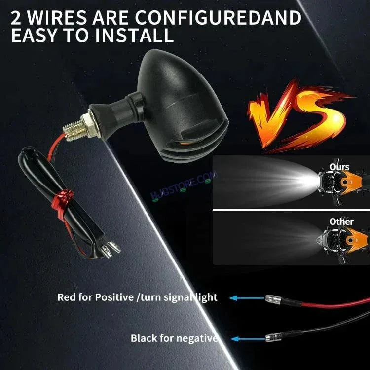 HJG Indicator Round Waterproof Flexible Blinker Bright LED Indicators Universal For All Bike Models Motorcycle Turn Signal Lights HJG Indicator - Biker.Store - www.biker.store
