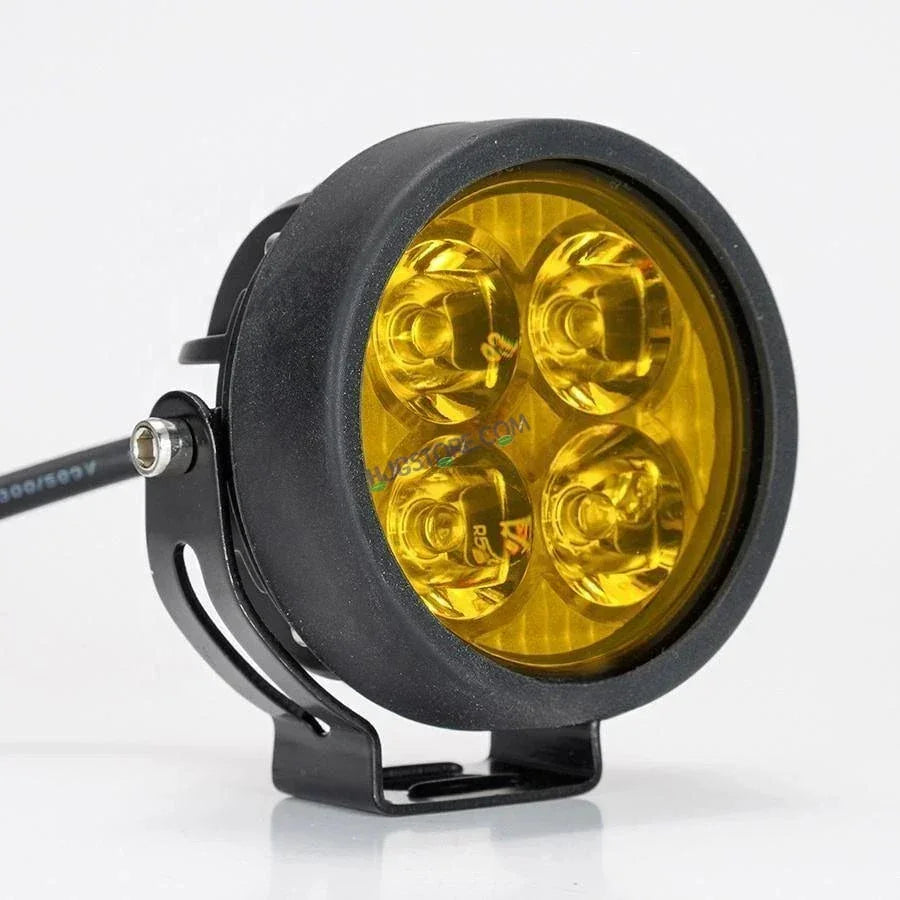 HJG 4 LED 80W Round CREE Foglight Foglamp with Yellow Cover 80W 4 LED HJG 80W 4 LED Car Accessories Led Headlights Lights Led Fog Lights For Motorcycle Car SUV Lights, Set of 2 with Wiring Harness Kit HJG 4 LED Round 80W - Biker.Store - www.biker.store