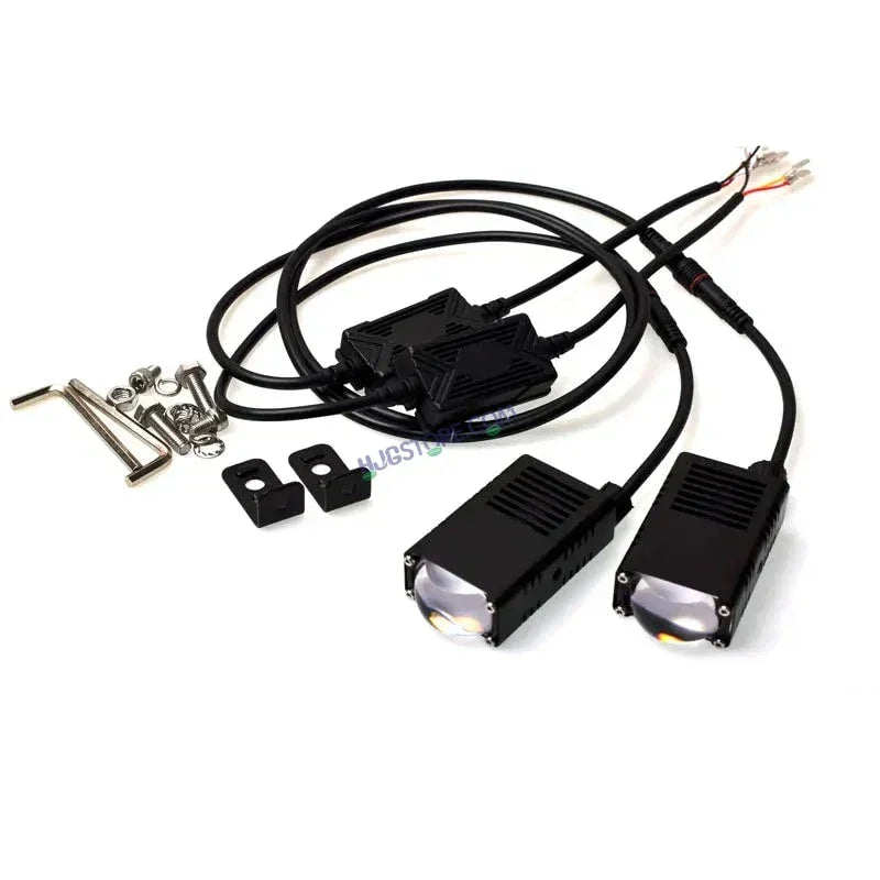 HJG LIU HJG Original Waymaker 8 LED New Model Slim Drive Grille Fitting Dual Colour Fog Light Mini Drive Light Version 4 And Wiring With Canbus For All Cars and Motorcycles (8Pcs) HJG Waymaker Foglight HJG New Model 8 LED with Canbus Wiring Harness Kit - Biker.Store - www.biker.store