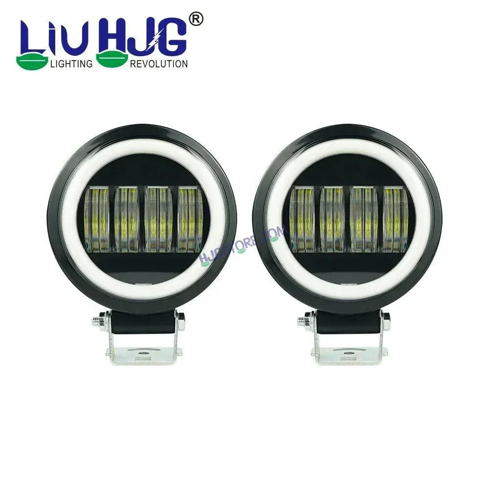 HJG Amber Clear Lens Fog light Foglight Foglamp LED Spot Light Pods Square Driving Fog Offroad Lights For Truck Car SUV ATV Car Lighting System - Biker.Store - www.biker.store