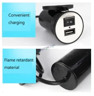 HJG USB Mobile Fast Charger Waterproof Motorcycle Handlebar USB Charger for Bike, Two Wheelers Universal LIU HJG Two Wheeler USB Mobile Phone Fast Charger 12V 5V-1.5A Moto Adapter Power Supply Socket for Phone Mobile Motorbike Accessories - Biker.Store - www.biker.store