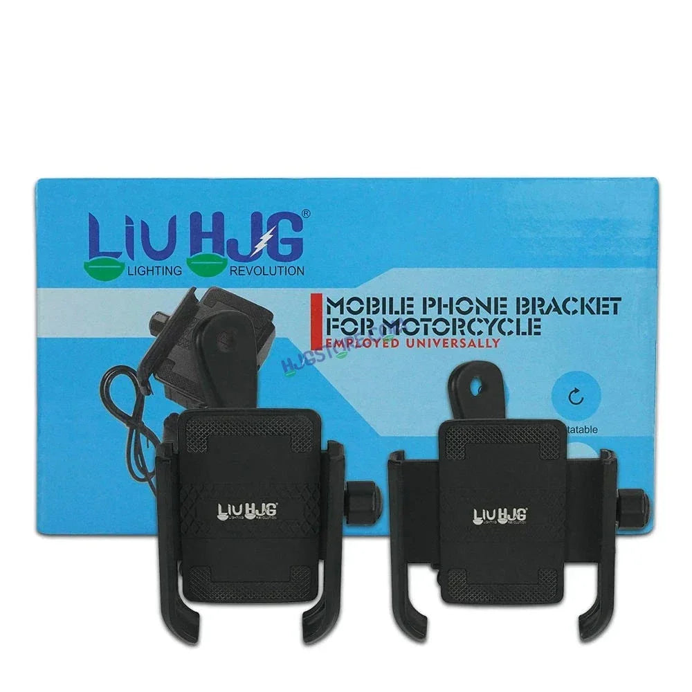 HJG Pro Mobile Holder with USB Charger for Bike, Two Wheelers Universal HJG Mobile Holder Pro Mobile Holder with USB Charger - Biker.Store - www.biker.store