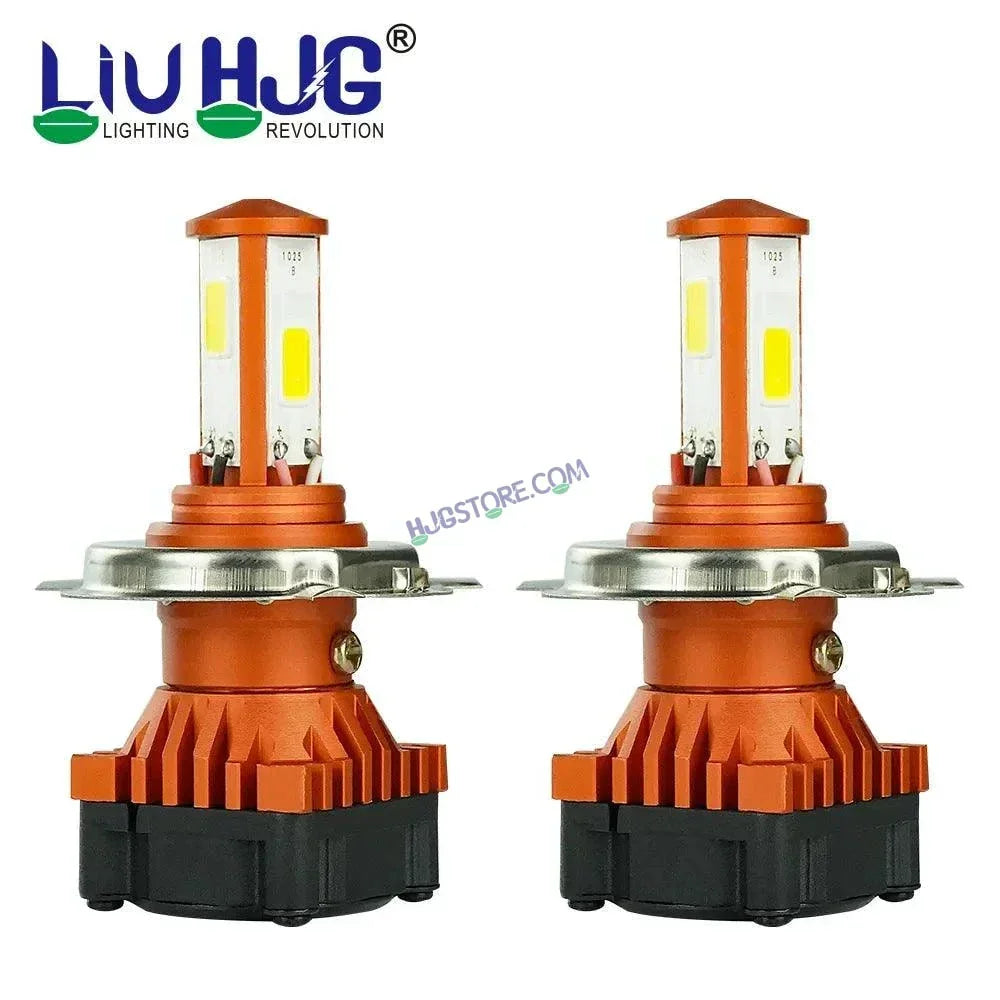 HJG H4 White LED Headlight Bulb H4 For All Motorcycles (Low and High Beam Bulbs (White) White 50W, Pack of 1) - Type H4 - Biker.Store - www.biker.store