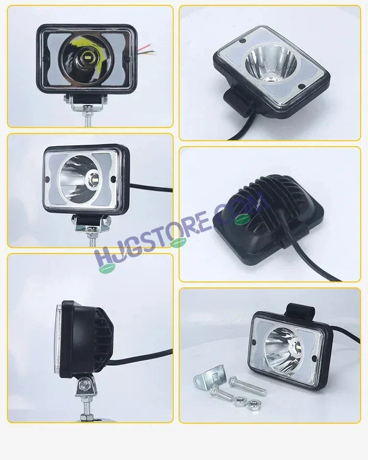 HJG W10 5x6" Classic Square Foglight Headlight 31W 6 Inch Foglight White/Yellow DRL Dual LED Foglight Amber/White DRL White Light 31W Foglight Ultra Wide Dual Intensity LED Driving Fog Lights Universal For All Cars & Bikes LIU HJG Classic W10 5x6 Inch Fog - Biker.Store - www.biker.store