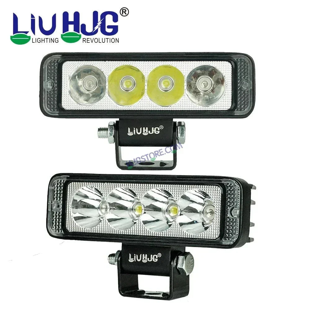 HJG 4 LED with Red Blue Flash Strobe Fog Light for Bikes and Cars High Power, Heavy clamp and Strong aluminum. (4 LED Fog Single) White, Red Blue Strobe Flash - Biker.Store - www.biker.store