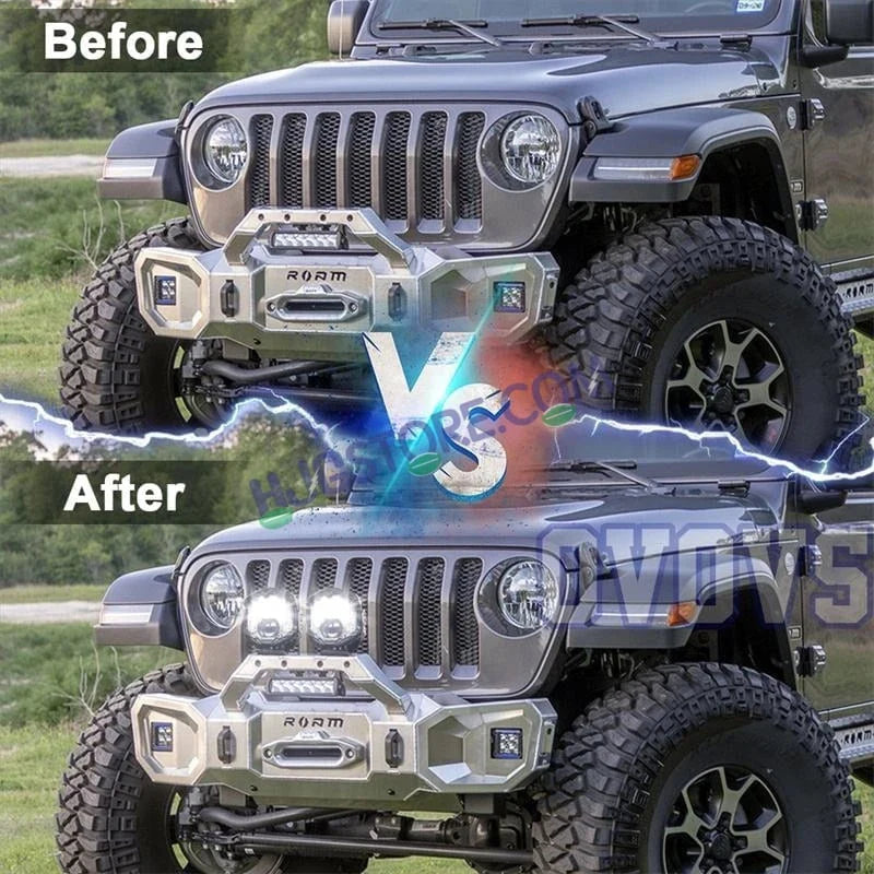 HJG GodsEye Side Shooter 1 LED with 8 CREE LED White/Red Off Road 7 inch 95W LED Headlight Spot Light Fog Light Universal For Bike, Truck, Jeep, Car Bike Led Headlights LED Fog Lights For Motorcycle Car SUV Lights, Pack of 1 LIU HJG GodsEye Side Shooter - Biker.Store - www.biker.store