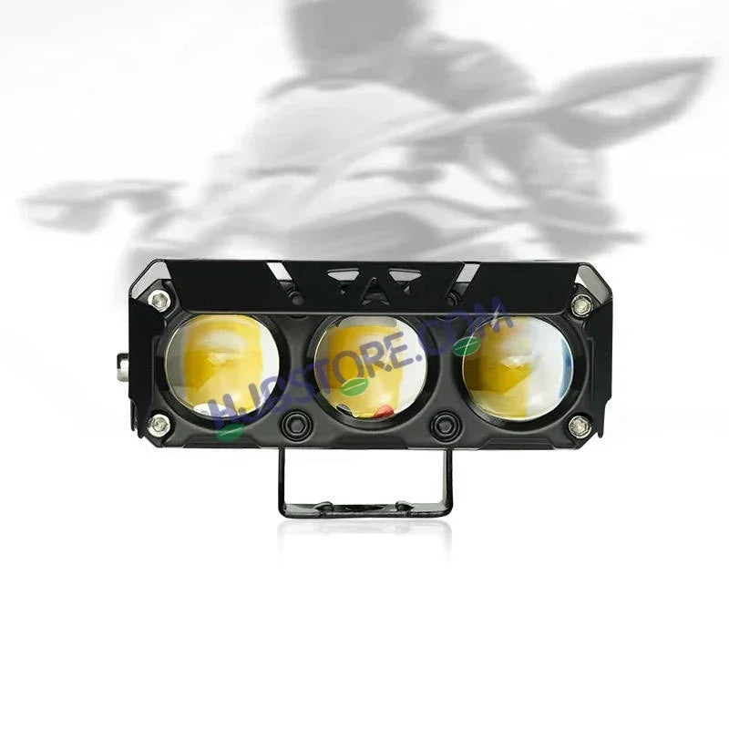 HJG 3 Lens Red Blue 40W Foglight with Red Blue Flash Mode 3 Lens Projector Foglight 40W Foglight Ultra Wide Dual Intensity LED Fog Lights White/Yellow/Warm White/Flash/Red Blue DRL Universal For All Cars & Bikes LIU HJG 3 Lens Red Blue 40W Foglight 1pc - Biker.Store - www.biker.store