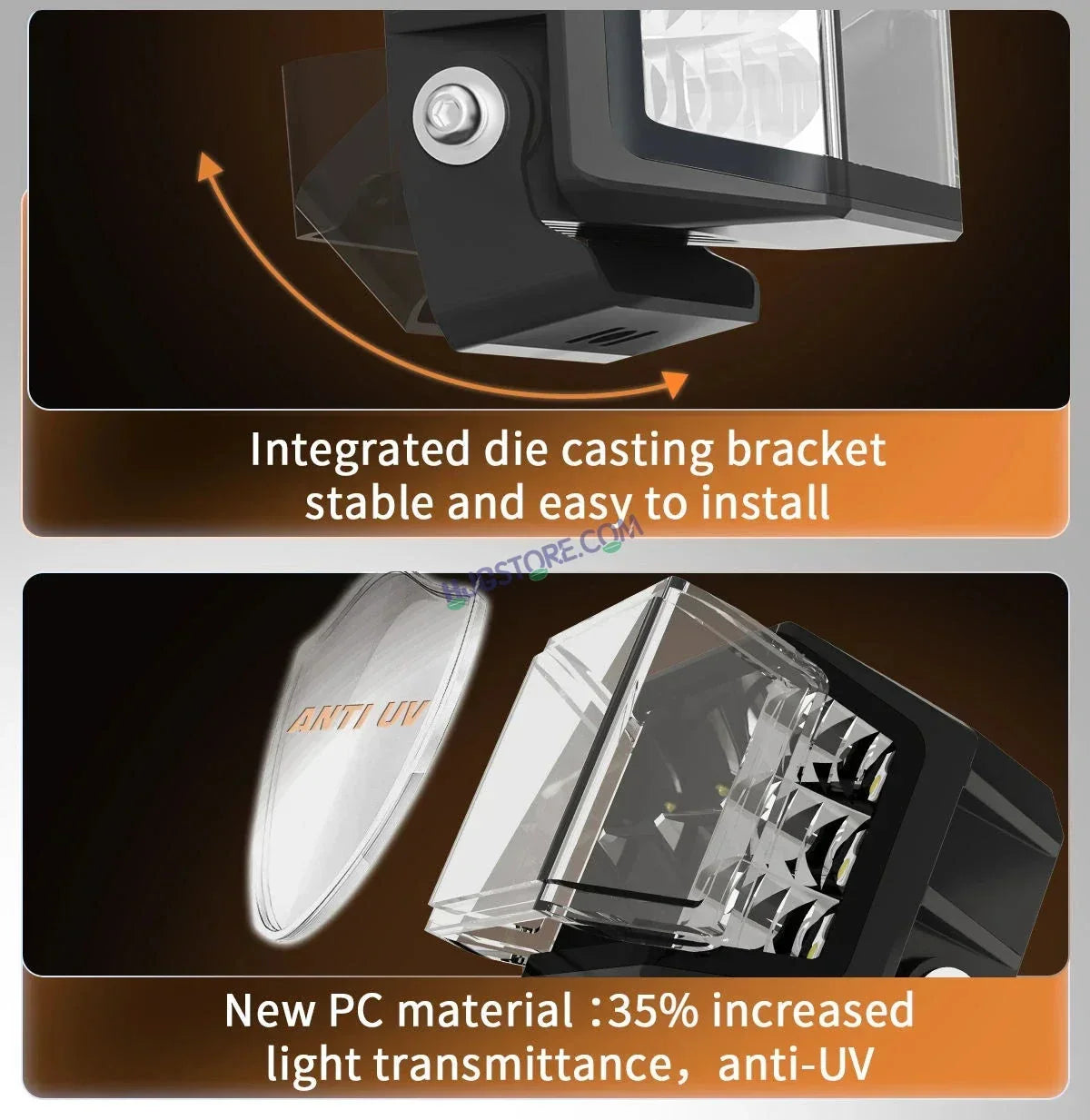 HJG W28 Helao 4x4 Lens CREE Foglight 60W 4x4 Lens Square Edge W28 4 Lens Square Edge 1pc Foglight 60W Foglight Ultra Wide Intensity LED Foglight White CREE Spread Foglight (60W) Universal For All Cars & Bikes LIU HJG W28 Helao 4x4 Lens Foglight Edge Light - Biker.Store - www.biker.store