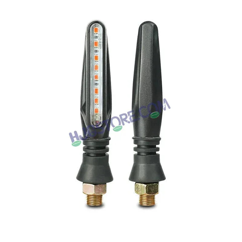 HJG KTM Slim Indicator Yellow Bike Turn Signals Waterproof Flexible Blinker Bright LED Indicators Universal For All Bike Models Motorcycle Turn Signal Lights LIU HJG KTM Slim Yellow Indicator, Universal for All Bikes & Motorcycles, Pack of 2 - Biker.Store - www.biker.store