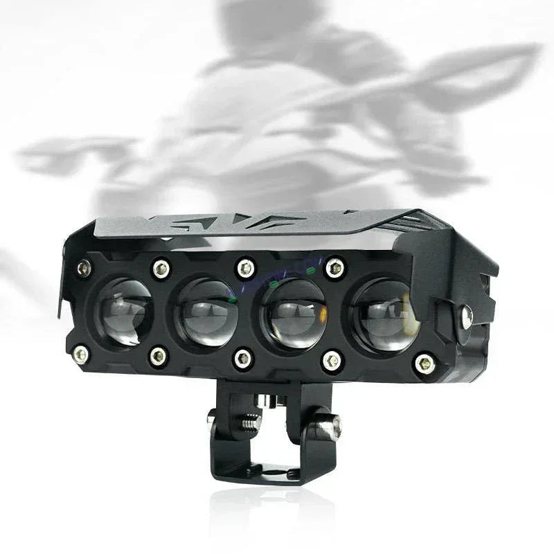 HJG Future Eyes 4 Lens 120W 4 Lens MEGA DRIVE Fog Light For Bike/Car/Thar/Jeep ( Cool White, 60W each * 2 = 120W Total ) - Pack of 2 Future Eyes 4 Lens - Biker.Store - www.biker.store