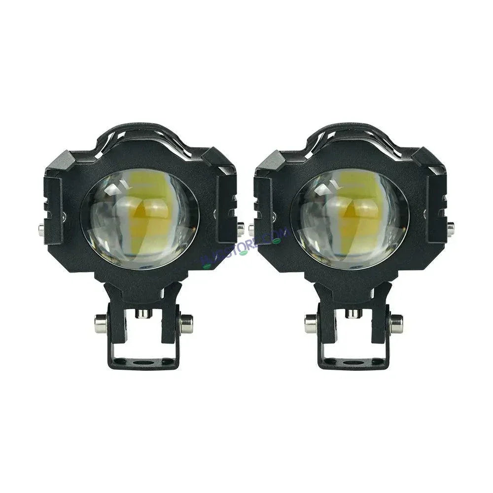 HJG New Design U Design 1194-1 120W Dual Color Mini Led Motorcycle Fog Light Head Light Headlight Led Auxiliary Spot Led Lights for Motorcycle, Car, SUV HJG Fog - Biker.Store - www.biker.store