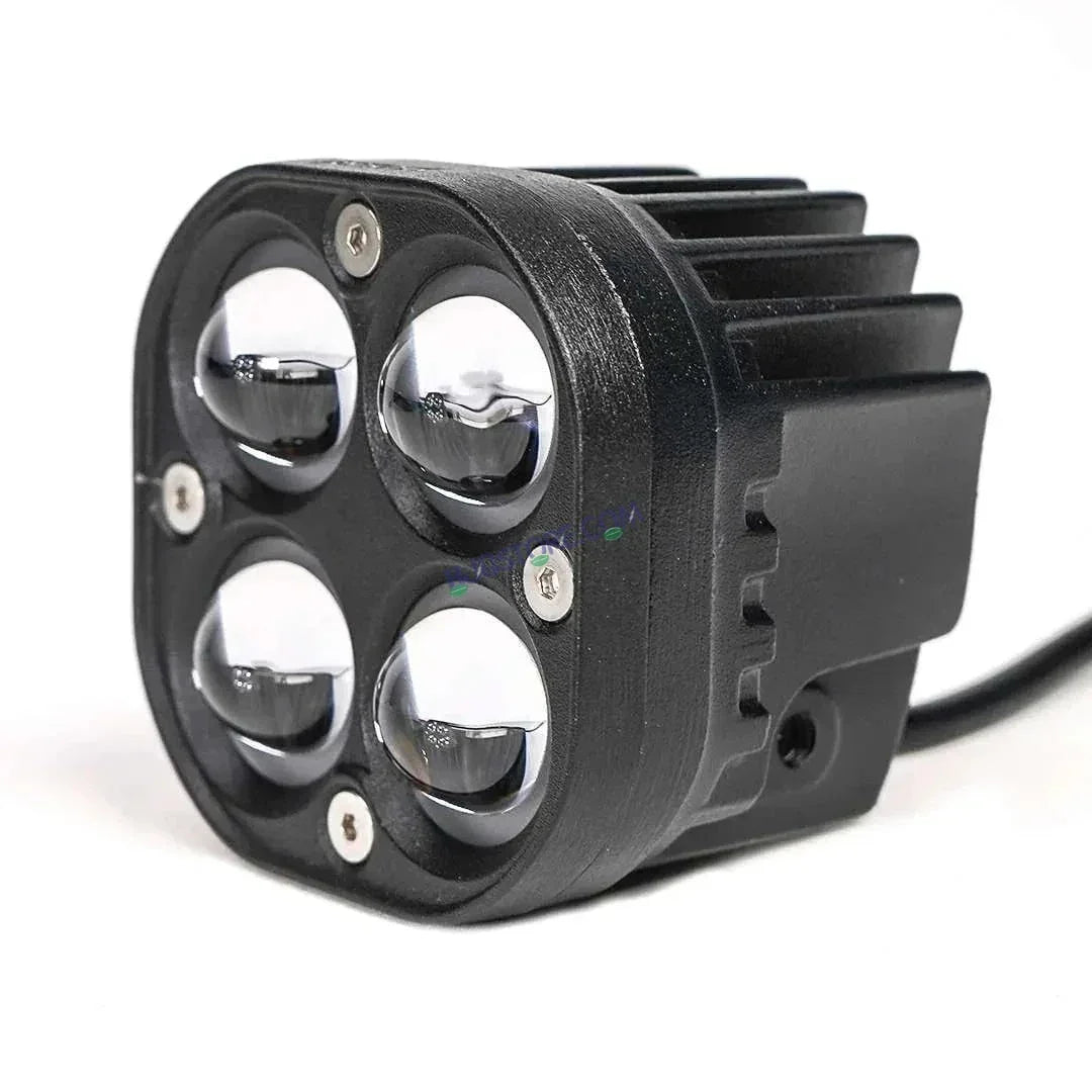 HJG 4X4 CREE Original (2 in 1) Fog Light 120W (White + Yellow) with Kit 4 LED Laser Spotlight For Bike/Car/Thar/Jeep (Pair) White/Yellow - Biker.Store - www.biker.store