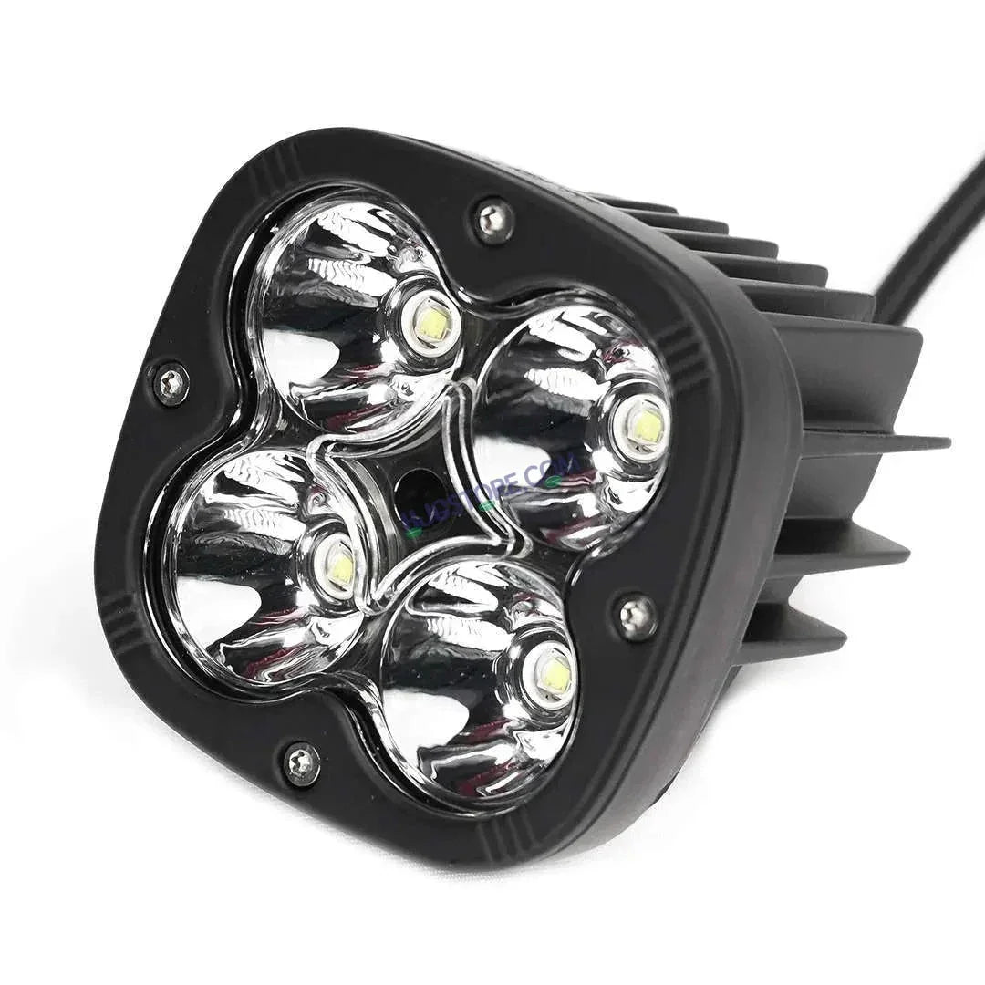 HJG 120W 4 LED CREE 60w Fog Light Auxiliary Light For All Motorcycles White With Yellow Filter Cap (Set of 2) - Biker.Store - www.biker.store