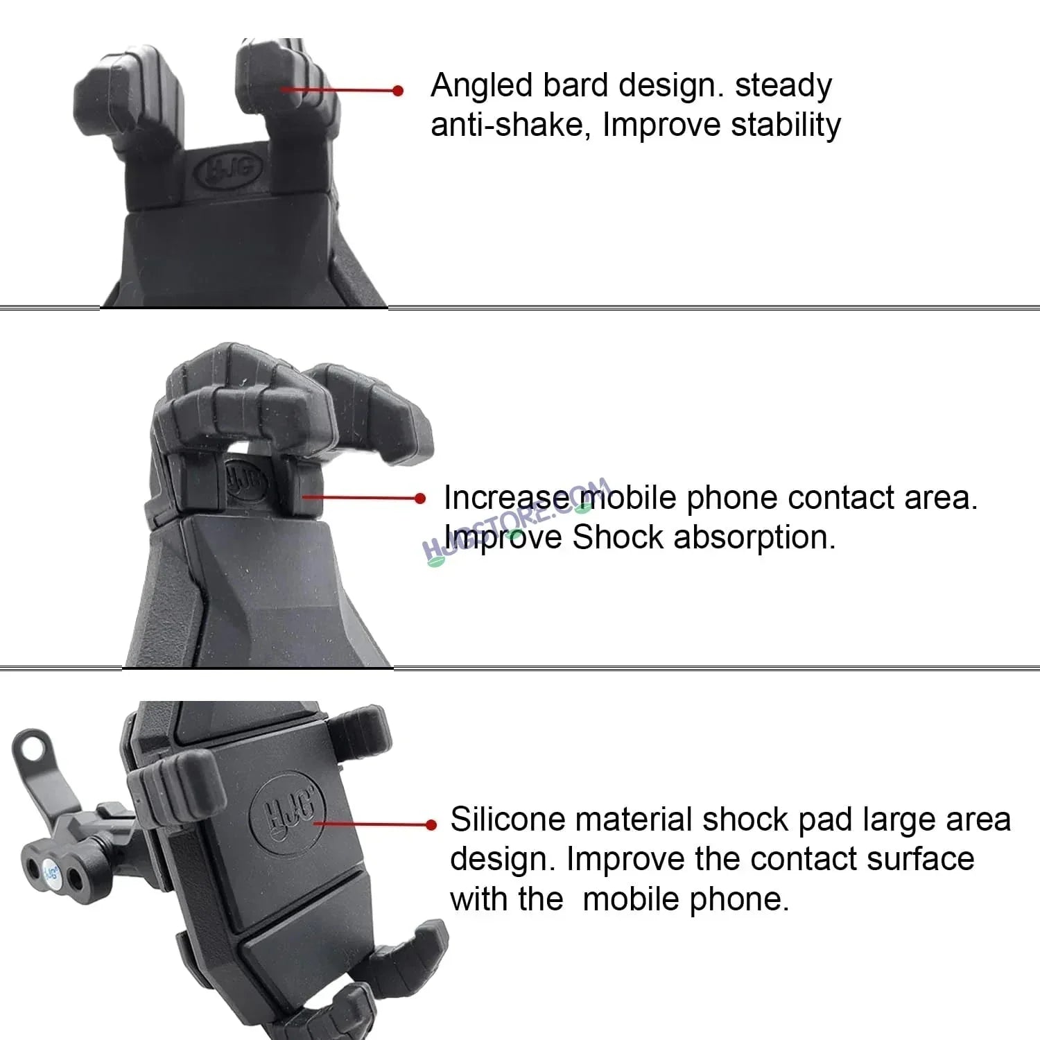 HJG Pro Spider Mobile Holder with Jaw Grip Damper Anti Vibration for Bike, Two Wheelers Universal HJG Mobile Holder Pro Spider Anti-Shake Anti-Theft Zero Vibration Shockproof Mobile Holder - Biker.Store - www.biker.store