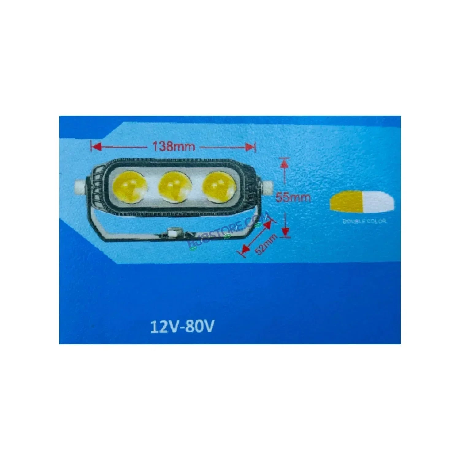 HJG New 3 LED Sleek Projector Fog Light with Adaptor 24W 10000 Lumens Fog Light 3 LED 1pc Foglight Spot Light Fog 24W White/Yellow Ultra Wide Dual Intensity LED Fog Lights 3 LED Fog (24W) Universal For All Cars & Bikes LIU HJG 3 LED Sleek 24W Fog 1pc - Biker.Store - www.biker.store