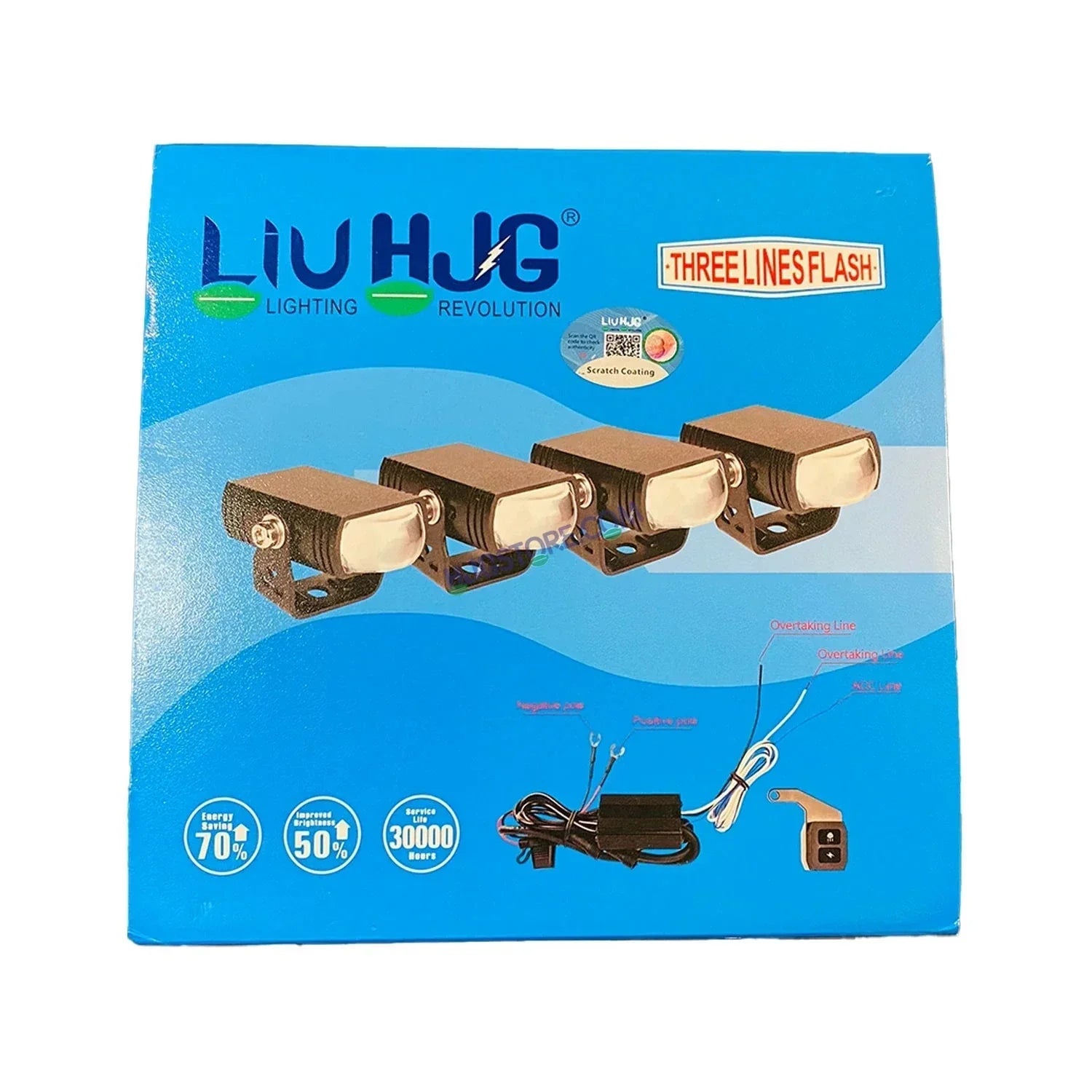 HJG LIU HJG Original Waymaker 4 LED New Model Slim Drive Grille Fitting Dual Colour Fog Light Mini Drive Light Version 4 And Wiring With Canbus For All Cars and Motorcycles (4Pcs) HJG Waymaker Foglight HJG New Model 4 LED with Canbus Wiring Harness Kit - Biker.Store - www.biker.store