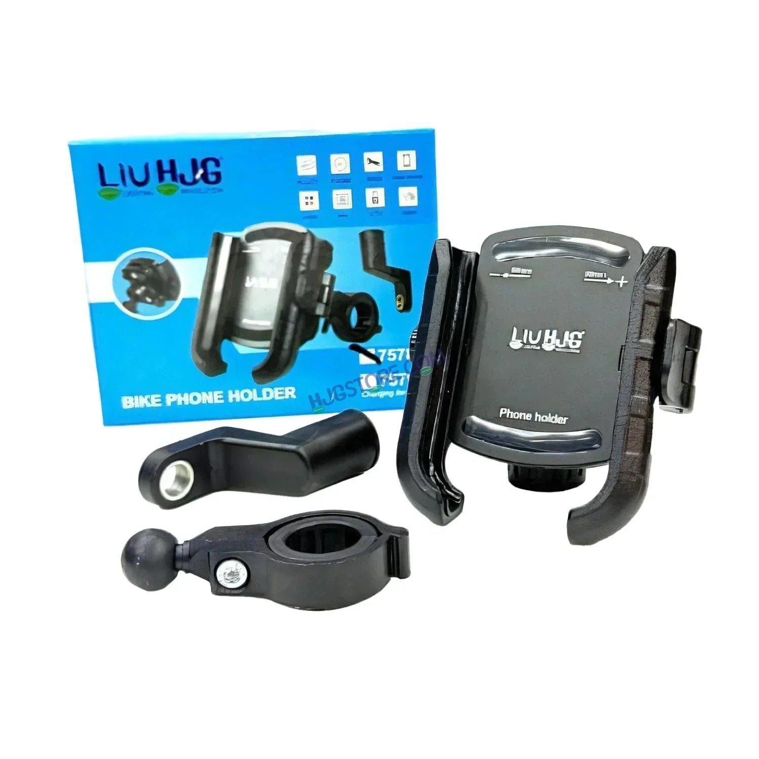 HJG Compact Pro 7579 Type-C Shockproof Mobile Holder with Jaw Grip Damper Anti Vibration with Type-C USB Charger for Bike, Two Wheelers Universal HJG Mobile Holder Pro 7579 Anti-Shake Anti-Theft Zero Vibration Shockproof Mobile Holder with Type-C Charger - Biker.Store - www.biker.store