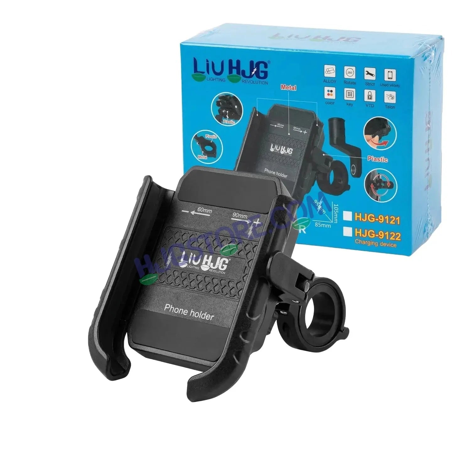 HJG New 9121 Metal Body Shockproof Mobile Holder with Jaw Grip Damper Anti Vibration for Bike, Two Wheelers Universal HJG Mobile Holder Pro Spider Anti-Shake Anti-Theft Zero Vibration Shockproof Mobile Holder 4 Vibration Proof Ball Joints LIU HJG Holder - Biker.Store - www.biker.store