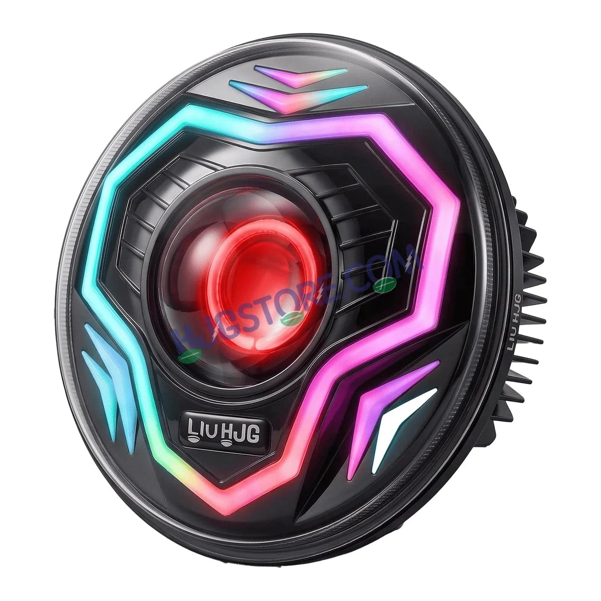 HJG C-292 Prime App-Controlled RGB DRL 7 Inch Headlight Assembly White Amber 7 Inch Headlight Assembly 108W Projector Ultra Wide C-292 LED Headlight Assembly | 108W CREE/Osram LED Chip RGB App Control DRL Compatible with Royal Enfield, Jeep, Thar, Gypsy - Biker.Store - www.biker.store