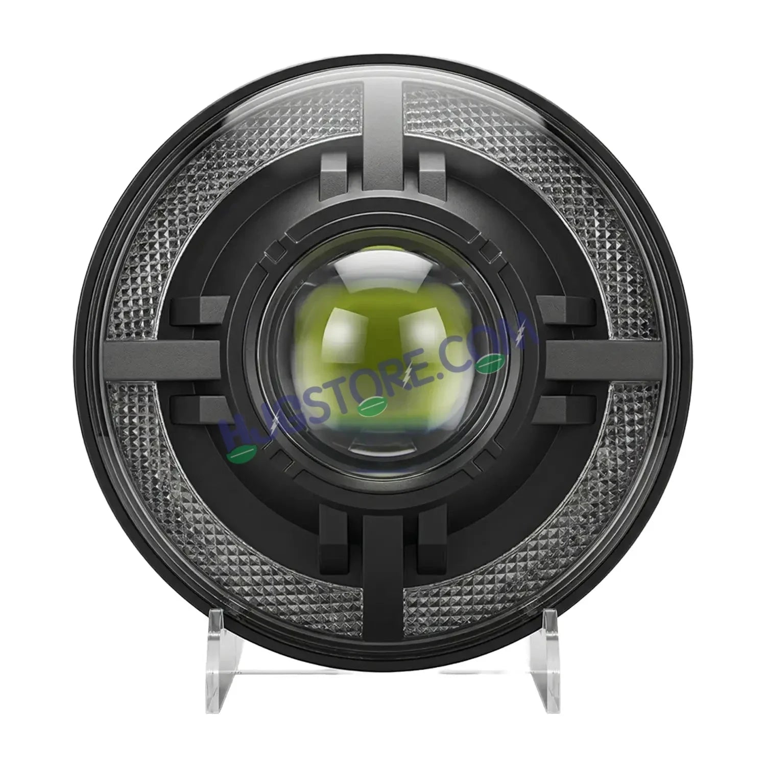 HJG C-318 Red Halo Ring 108W Projector Ultra Wide 7 Inch Headlight Assembly Devil Halo Ring C-318 White LED Headlight New Projector Headlight Assembly for Royal Enfield | 108W CREE/Osram LED Chip Multi DRL Compatible with Royal Enfield, Jeep, Thar, Gypsy - Biker.Store - www.biker.store