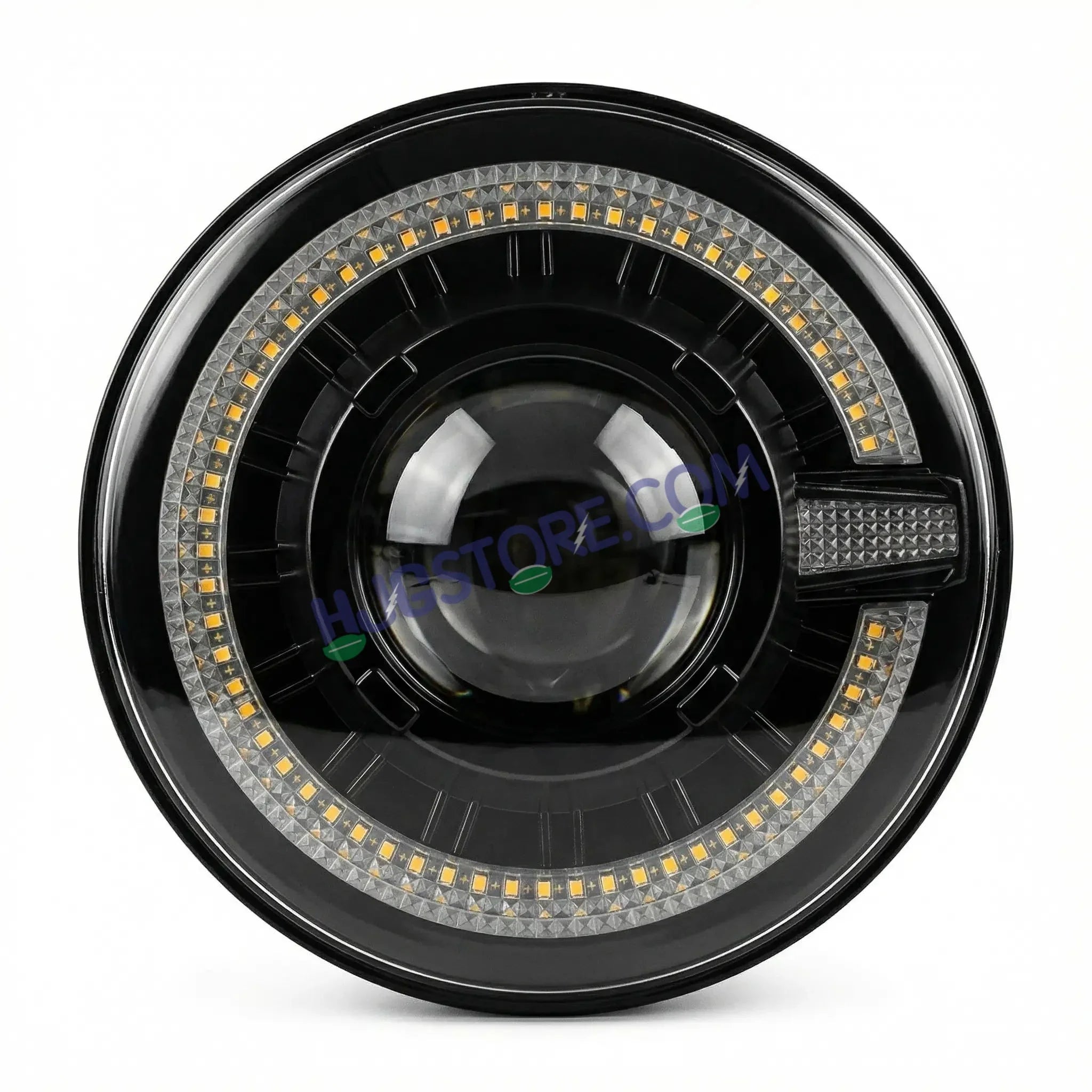 HJG C-320 7 Inch Headlight Set Pack of 2 108W Projector Ultra Wide 7 Inch Headlight Assembly 2pc C-320 Left Right White LED Headlight Projector Headlight Assembly | 108W CREE/Osram LED Chip Multi DRL Compatible with Jeep, Jimny, Thar, Gypsy - Set of 2, H4 - Biker.Store - www.biker.store
