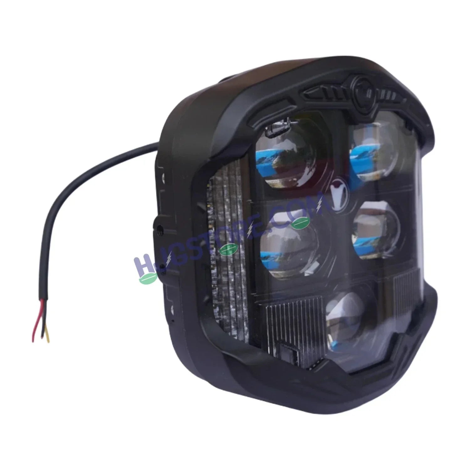 HJG GodsEye 5 Lens Original Gods Eye 5 LED 1.0 White/Red Off Road 7 inch 120W LED Headlight Spot Light Fog Light Universal For Bike, Truck, Jeep, Thar Car Bike Led Headlights Lights Led Fog Lights For Motorcycle Car SUV Lights, Pack of 1 LIU HJG GodsEye 5 - Biker.Store - www.biker.store