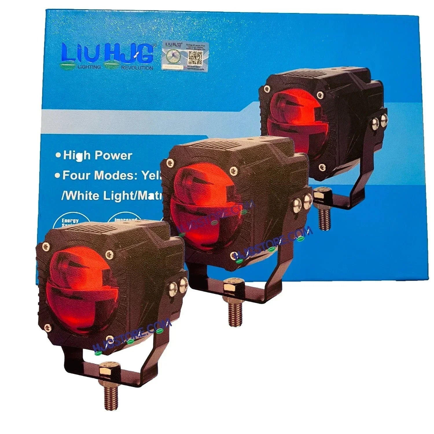 HJG Gorilla Fog Dual Lens 120W Gorilla Projector Foglight New Model with Power Adaptor Foglight Ultra Wide Dual Intensity LED Driving Fog Lights White/Yellow (2*60W = 120W Total) Universal For All Cars & Bikes LIU HJG Gorilla Projector Fog with Red DRL - Biker.Store - www.biker.store